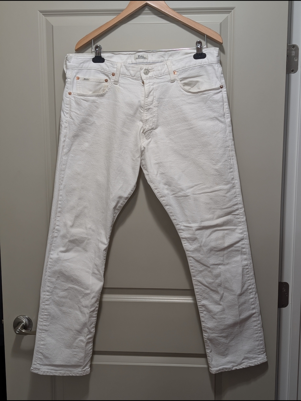 Ralph Lauren Men’s White Straight-Leg Jeans